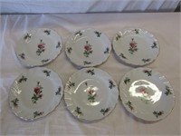 Lynns Fine China Rose Plates 6 Total