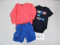 Baby GAP Onesie, Sweatshirt & Shorts - 12-24 Mos