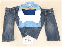 2 Janie & Jack Toddler Jeans + Shirt - Size 2T