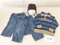 2 Janie & Jack Jeans + Sweater & Hat - Size 2T