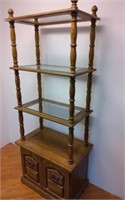 Wooden Shelf w/cabinet base