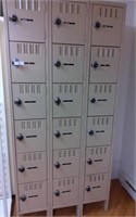 Lockers, 18 units w/combinations