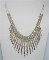 Persian silver chandelier necklace, collier en