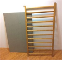Wooden Crib Rail for Displaying Linens & Fabric