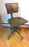 Heavy Wooden Office Chair 15" w x 13 1/2" d seat