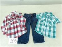2 Toddler Button-Up Shirts + Levi's 549 Jeans - 2T