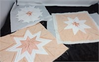 Peach Quilt Pcs, One Block done, one started,