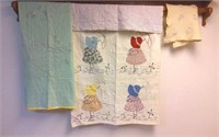 3) Vintage Baby Blankets/Quilt, Fancywork