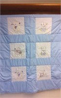 Blue Quilt; Blue Sports Quilt, Crib Sheet/Blanket