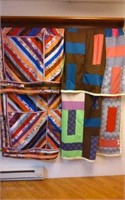 2) Double Knit Crazy Patch Quilts