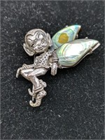 Vintage Sterling Silver & Abalone Shell fairy/elf