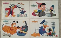 1961 Walt Disney Productions PLACEMATS, lot of 4;