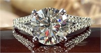 3.25 Cts Round Cut Diamond Engagement Ring