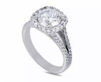 4.75 Cts Round Halo Engagement Ring
