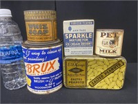 Lot of Early Advertising Tins