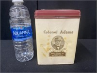 Vintage Colonel Adams Tobacco Advertising Tin