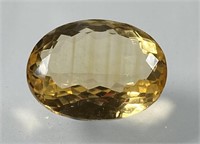 Certified 11.70 Cts Natural Oval Cut Citrine