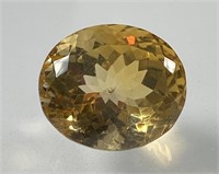 Certified 11.70 Cts Natural Oval Cut Citrine