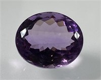 Certified 15.50 Cts Natural Oval Cut Amethyst