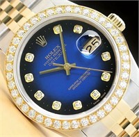 Rolex Men Datejust Diamond Watch 2 Ct