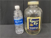 Early 2 lb Kuality Kup Glass Coffee Adv. Jar