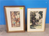 2 SIGNED WATER COLOR PRINTS