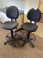 Two Rolling Teller Stools