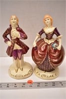 Bisque Victorian couple figures - marked Made in
