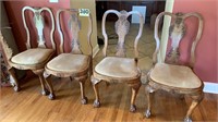4 Chippendale style dining room chairs