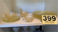 Yellow depression glass ballerina