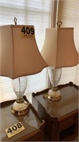 Lead crystal lamp pair