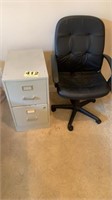 2 drawer file cabinet and office chair