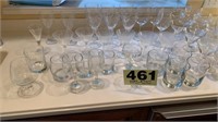 Stem glasses and other clear glass
