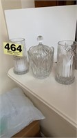 Block candle holders and jar