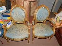 GOLDEN DISTRESSED CHAIR WITH PADDED SEAT AND