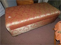 STORAGE OTTOMAN WITH GOLDEN AND MAROON FLORAL