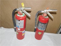 TWO CHARGED FIRE EXTINGUISHERS