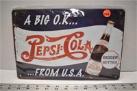 Decorative tin sign (12" x 8") - Pepsi