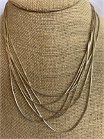 Six-strand sterling silver necklace