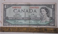 1954 Canada 1 dollar bank note
