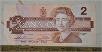 1986 Canada 2 dollars bank note