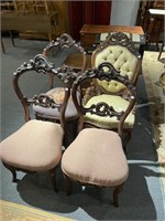 Four Victorian chairs