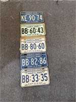 Five sets 1960-64 plates