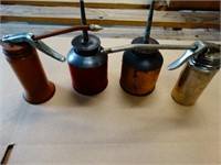 4 Vintage Oil / Oiler Cans