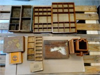 Lot of Wooden Trays & Boxes
