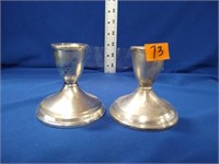 Pair Weight sterling silver candle sticks
