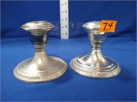 La Pierre weighted Sterling sivler candle sticks