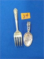 25 Grams sterling silver baby spoon & fork