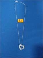 Sterling silver Tanzanite heart pendant necklace