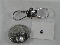TRAY: TWO STERLING BROOCHES